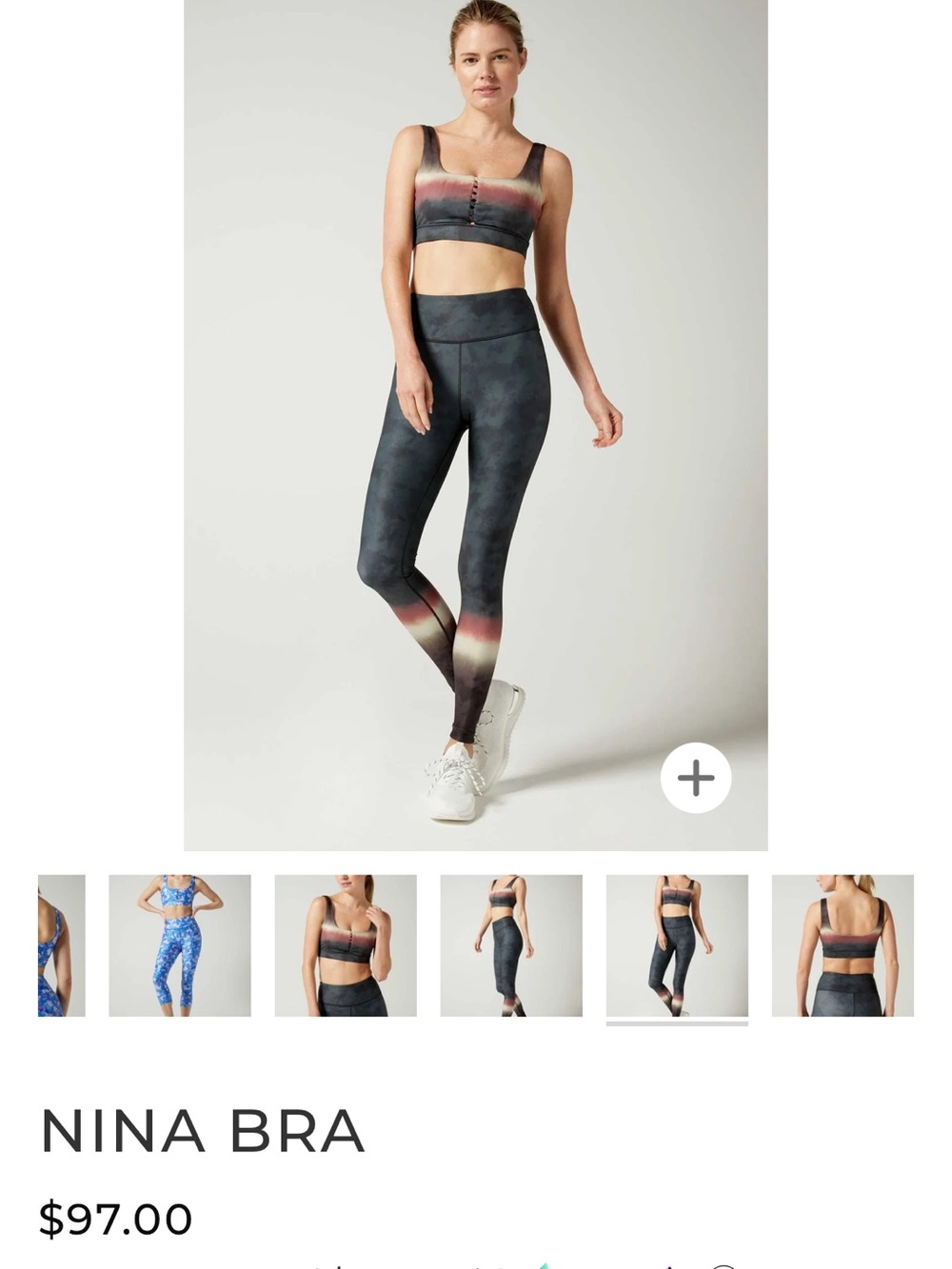 Wear it to Heart high-Rise Leggings & Matching Bra Set-Black with Sunset Stripes
